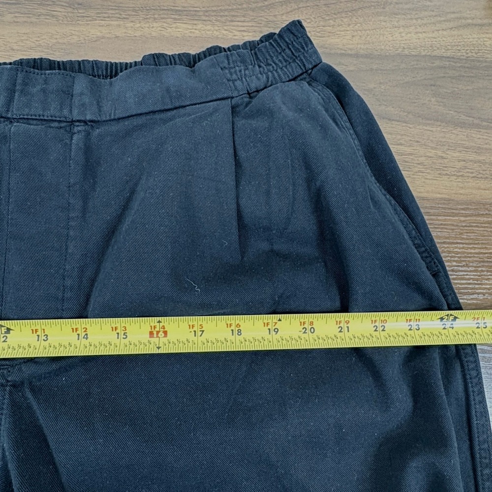 COS Black Wide Leg Cropped Pants Elastic Waist Lagenlook Lyocell Cotton‎ Size L - Picture 9 of 13